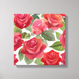 Rote Rosen | Elegante Rose Wasser Leinwanddruck