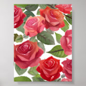 Rote Rosen | Elegante Rose Wasser Poster (Vorne)
