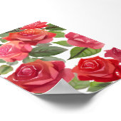 Rote Rosen | Elegante Rose Wasser Poster (Ecke)