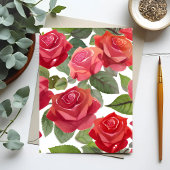 Rote Rosen | Elegante Rose Wasser Postkarte