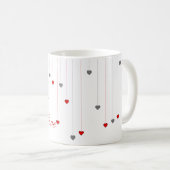 Rote Rosen ... Englische Tee-Tasse Kaffeetasse (VorderseiteRechts)