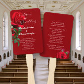Rote Rosen Fan Wedding Programm Fächer