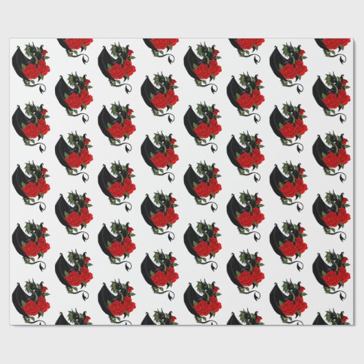 rote Rosen-Fantasie Geschenkpapier (Flach)