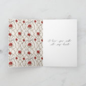 Rote Rosen Faux-Holz Blumen-Jubiläum Karte (Innenseite)