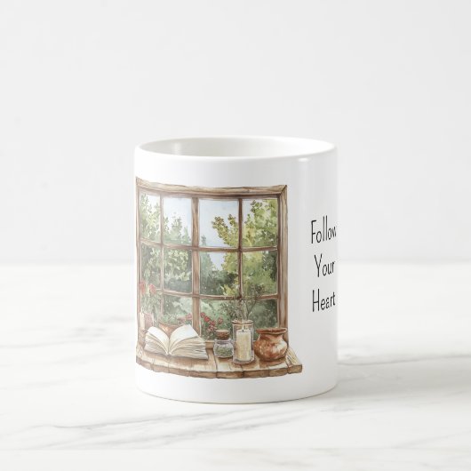 Rote Rosen Fenster Kaffeetasse (Mittel)