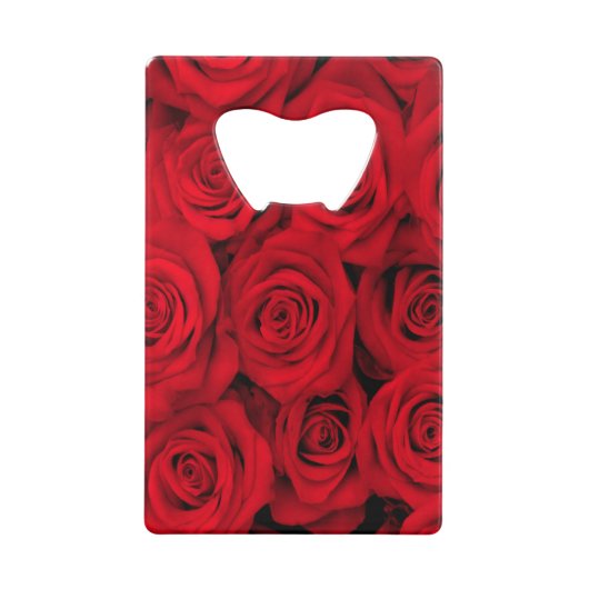 Rote Rosen Flasche Öffnung Kreditkarte Größe Geldbeutel Flaschenöffner (Vorderseite)