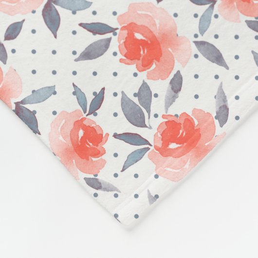 Rote Rosen Fleecedecke (Ecke)