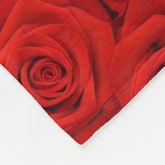 Rote Rosen Fleecedecke (Ecke)