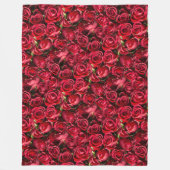 Rote Rosen Fleecedecke (Vorderseite)
