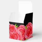 Rote Rosen Flora 2" Platz Geschenkschachtel (Geöffnet)