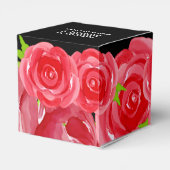 Rote Rosen Flora 2" Platz Geschenkschachtel (Rückseite)