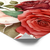 Rote Rosen Floral Anand Karaj Wedding Begrüßungsze Poster (Ecke)