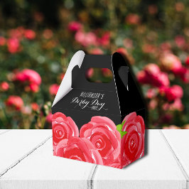 Rote Rosen Floral Derby Gable Style Geschenkschachtel