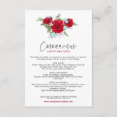 Rote Rosen Floral Elegante Script Coronavirus Sich Begleitkarte (Vorderseite)