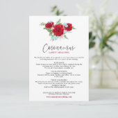 Rote Rosen Floral Elegante Script Coronavirus Sich Begleitkarte (Stehend Vorderseite)