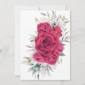Rote Rosen Floral Islamische Hochzeit Einladung (Rückseite)