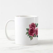Rote Rosen Floral Personalisiert Kaffeetasse (Links)