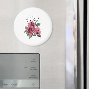Rote Rosen Floral Personalisiert Magnet