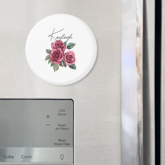Rote Rosen Floral Personalisiert Magnet (In Situ (Kühlschrank))