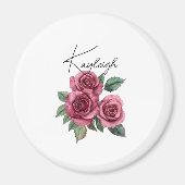 Rote Rosen Floral Personalisiert Magnet (Vorne)