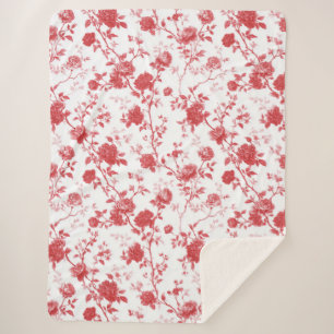 Rote Rosen Floral Sherpadecke