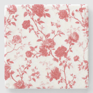 Rote Rosen Floral Steinuntersetzer
