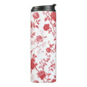 Rote Rosen Floral Thermosbecher (Nach links gedreht)