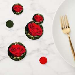 Rote Rosen Florale Blume Natur Foto mit Grün Konfetti