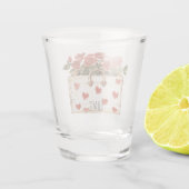 Rote Rosen Florale Herzen Liebe  Schnapsglas (Rückseite)