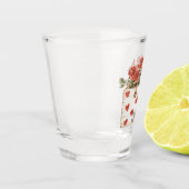 Rote Rosen Florale Herzen Liebe  Schnapsglas (Links)