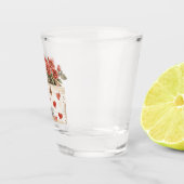 Rote Rosen Florale Herzen Liebe  Schnapsglas (Rechts)