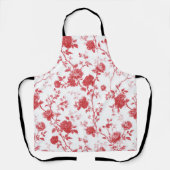 Rote Rosen Florales Brautbad Schürze (Vorderseite)