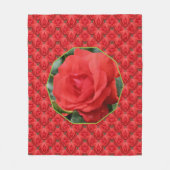 Rote Rosen Florales Kunstmuster Fleecedecke (Vorderseite)