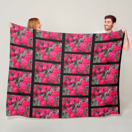 ROTE ROSEN FLORFLIESDEEKE FLEECEDECKE (Beispiel)