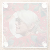 Rote Rosen FOTO Memorial Keepake Sentimental Glasuntersetzer (Rückseite)