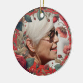 Rote Rosen FOTO Memorial Keepake Sentimental Keramik Ornament (Links)