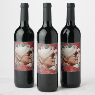 Rote Rosen FOTO Memorial Keepake Sentimental Weinetikett