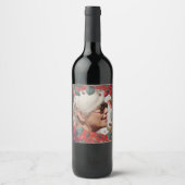 Rote Rosen FOTO Memorial Keepake Sentimental Weinetikett (Vorderseite)