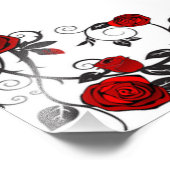 Rote Rosen Fotodruck (Ecke)