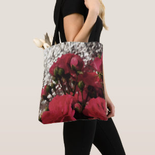 Rote Rosen, frische Knospen blühen helle Folie Sil Tasche