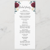 Rote Rosen Frühjahrshochzeit Programm (Rückseite)