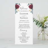 Rote Rosen Frühjahrshochzeit Programm (Stehend Vorderseite)