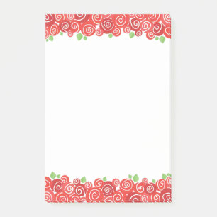 Rote Rosen, Frühlingsblüten, niedliche Blütenprach Post-it Klebezettel