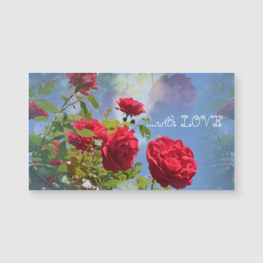 Rote Rosen für Dich ... Magnetkarte (Vorderseite)