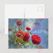 Rote Rosen für Dich ... Postkarte (Vorne/Hinten)