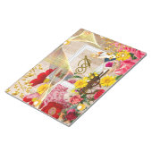 Rote Rosen für Enten und Hölzerne Beförderung Gold Notizblock (angewinkelt)