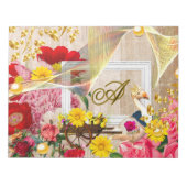 Rote Rosen für Enten und Hölzerne Beförderung Gold Notizblock (Vorderseite)