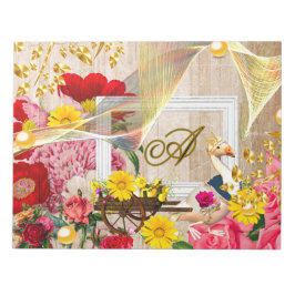 Rote Rosen für Enten und Hölzerne Beförderung Gold Notizblock