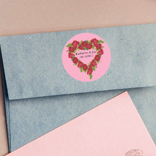 Rote Rosen für Herzkranke Runder Aufkleber