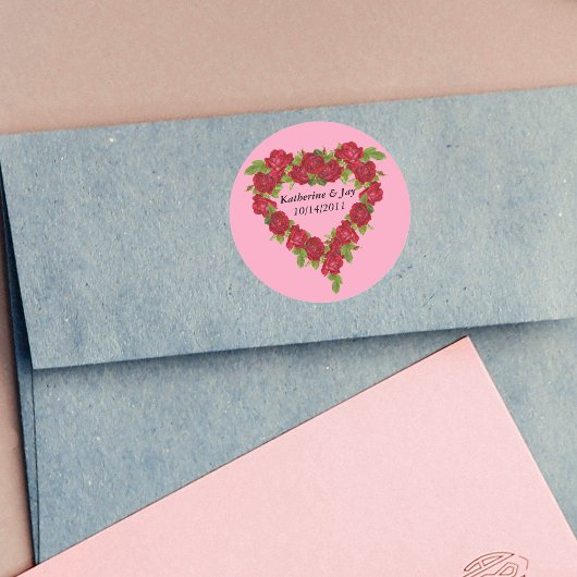 Rote Rosen für Herzkranke Runder Aufkleber